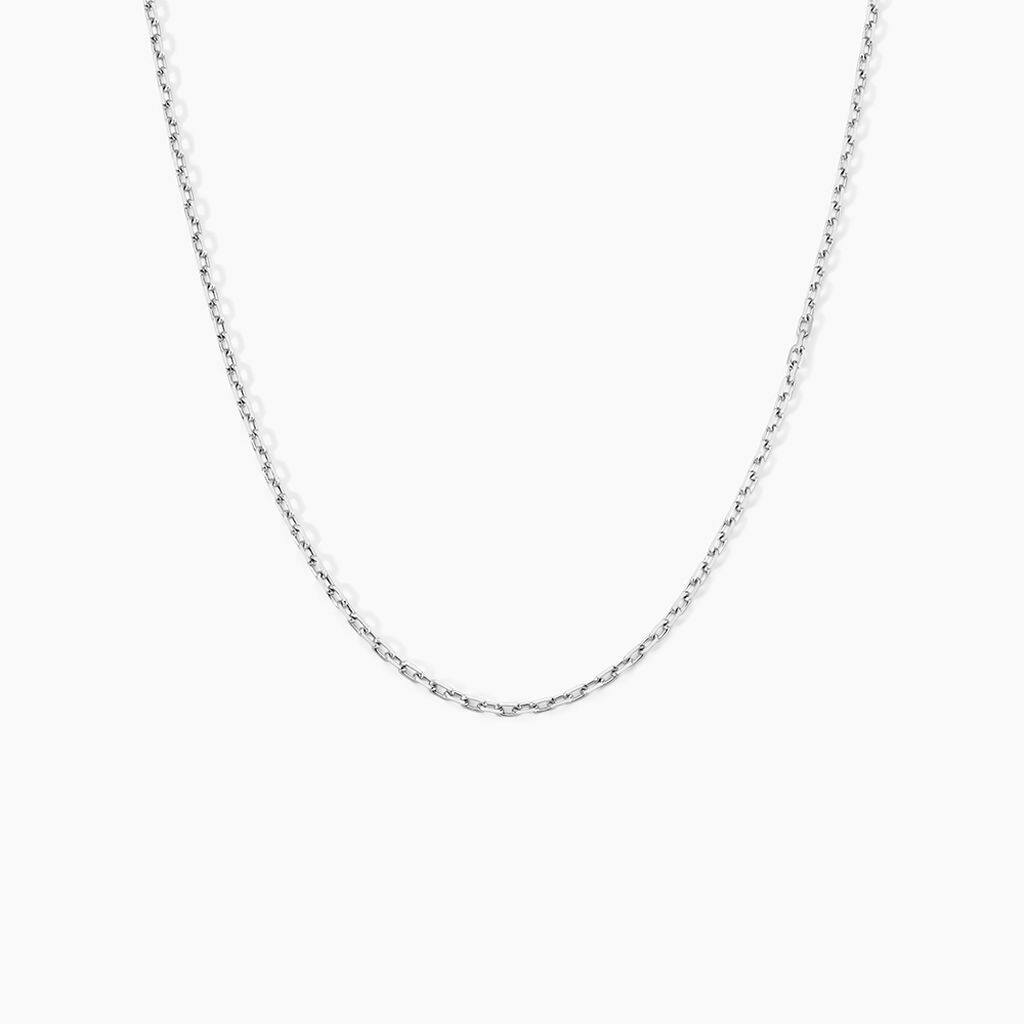 Cha&icirc;ne Claudine Maille For&ccedil;at Argent Blanc - Chaines Femme | Histoire d&rsquo;Or