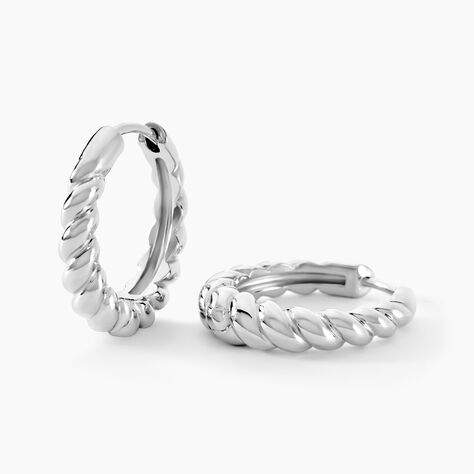Créoles Ysanne Argent Blanc - Boucles d'oreilles créoles Femme | Histoire d’Or