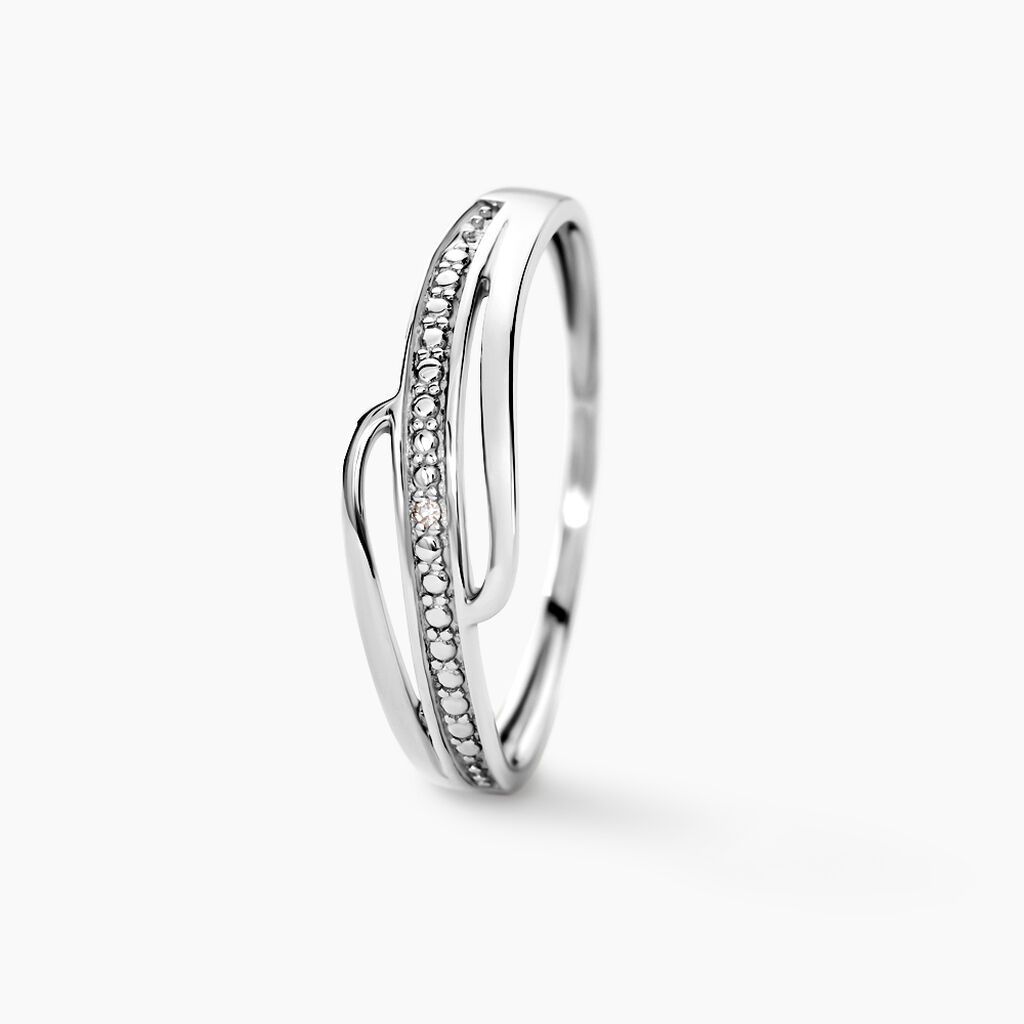 Bague Solena Or Blanc Diamant - Bagues avec pierre Femme | Histoire d’Or