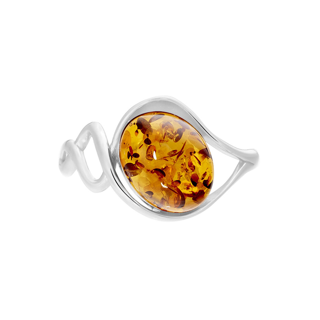 Bague Titziana Argent Blanc Ambre - Bagues solitaires Femme | Histoire d’Or
