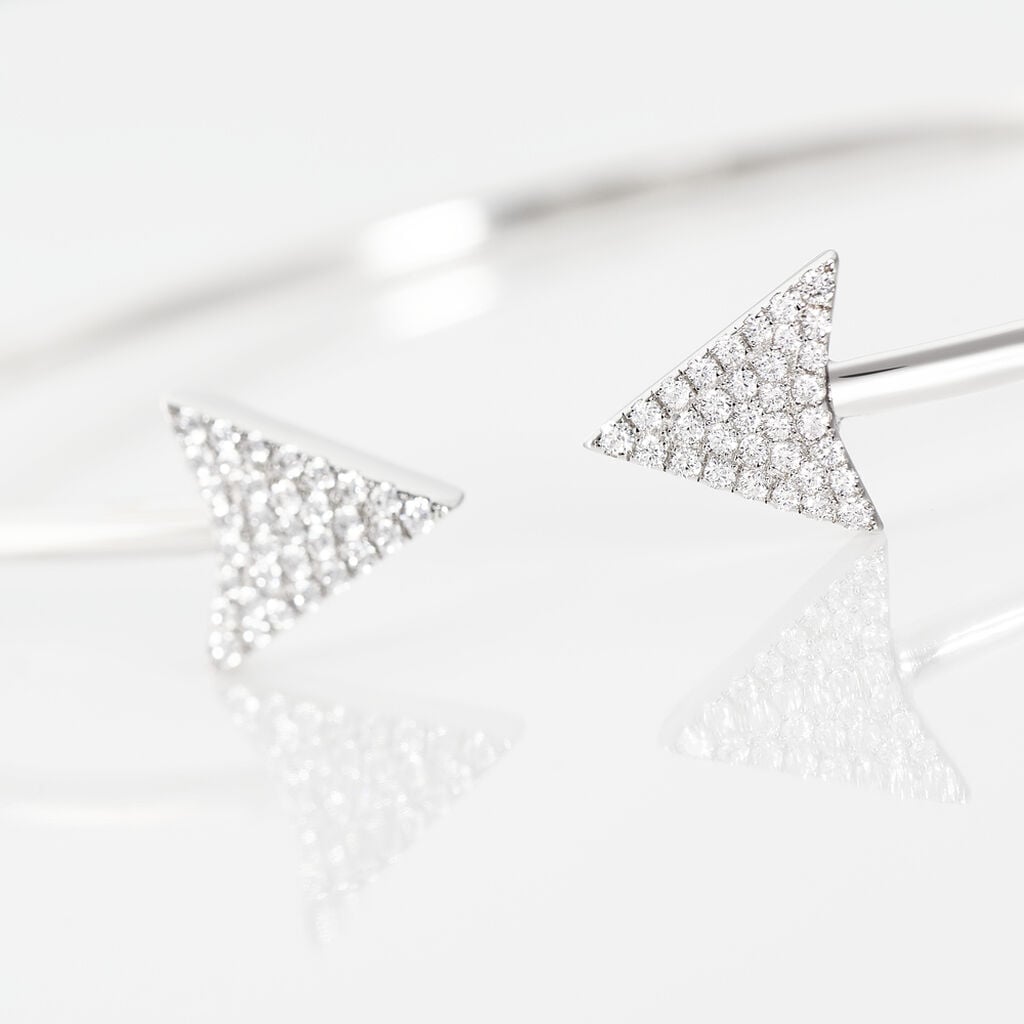 Bracelet Jonc Deva Argent Blanc Oxyde De Zirconium - Bracelets joncs Femme | Histoire d&rsquo;Or