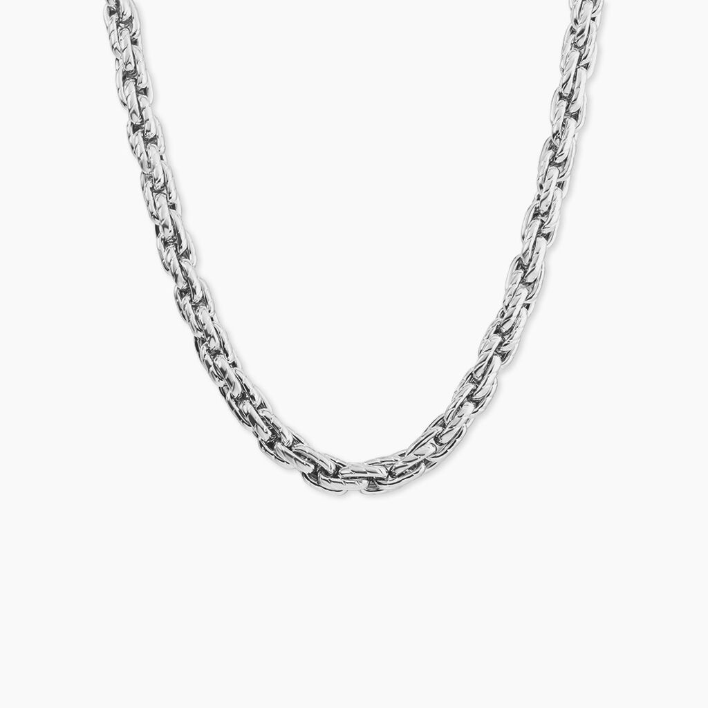 Collier M&eacute;tal Acier Blanc - Bijoux sans pierre Homme | Histoire d&rsquo;Or