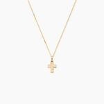 Pendentif Canice Croix Or Jaune Oxyde De Zirconium - Pendentifs Communion Femme | Histoire d&rsquo;Or