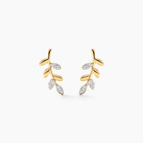 Boucles D'oreilles Puces Palmiro Or Jaune Diamant - Clous d'oreilles Femme | Histoire d&rsquo;Or
