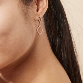 Boucles D'oreilles Brody Plaqué Or Jaune Oxydes De Zirconium - Boucles d'oreilles fantaisie Femme | Histoire d’Or
