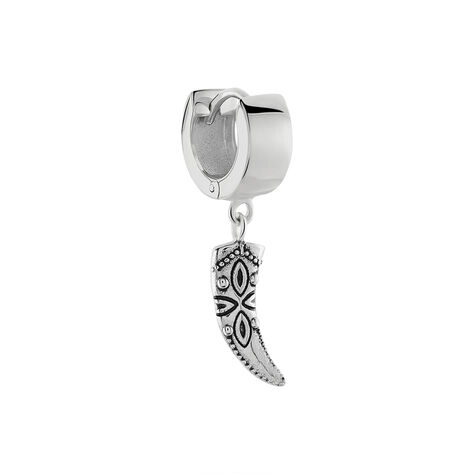 Créole Unitaire Elias Argent Blanc - Boucles d'oreilles créoles Homme | Histoire d’Or