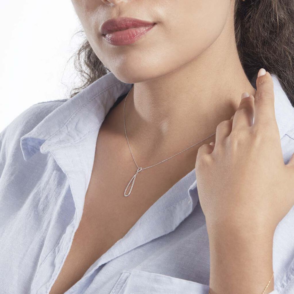 Collier Or Blanc Peregrina Diamants - Colliers Femme | Histoire d’Or