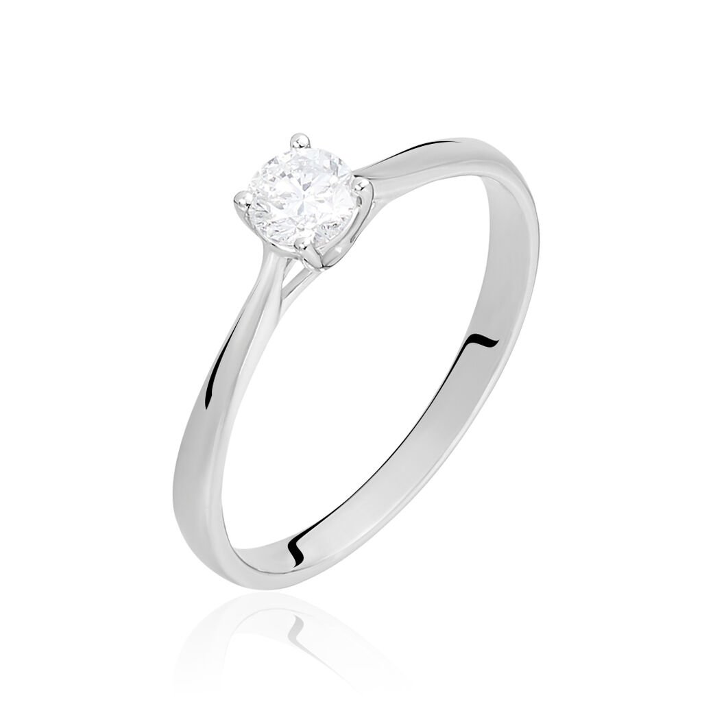 Bague Solitaire Victoria Or Blanc Diamant - Bagues solitaires Femme | Histoire d’Or