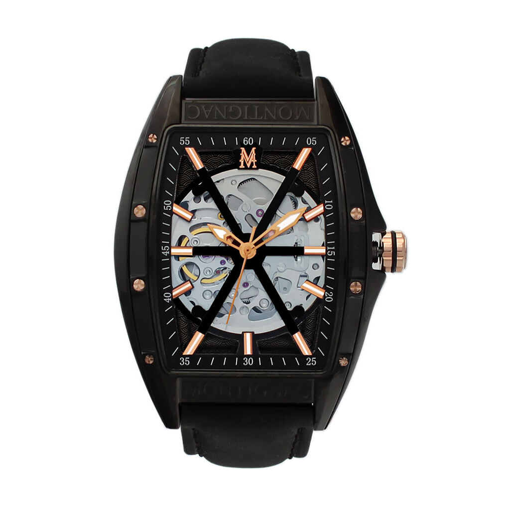 Montre Montignac Tonneau Automatiquev Noir - Montres Homme | Histoire d&rsquo;Or