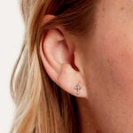 Boucles D'Oreilles Puces Ma&euml;line Argent Blanc - Boucles d'oreilles fantaisie Femme | Histoire d&rsquo;Or