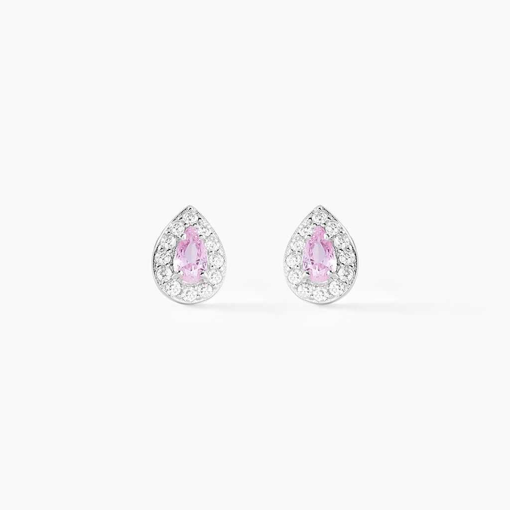 Boucles D'oreilles Puces Argent Blanc Tania Oxydes De Zirconium - Boucles d'oreilles fantaisie Femme | Histoire d&rsquo;Or