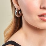 Cr&eacute;oles Letty Acier Blanc Sans Pierre - Boucles d'oreilles cr&eacute;oles Femme | Histoire d&rsquo;Or