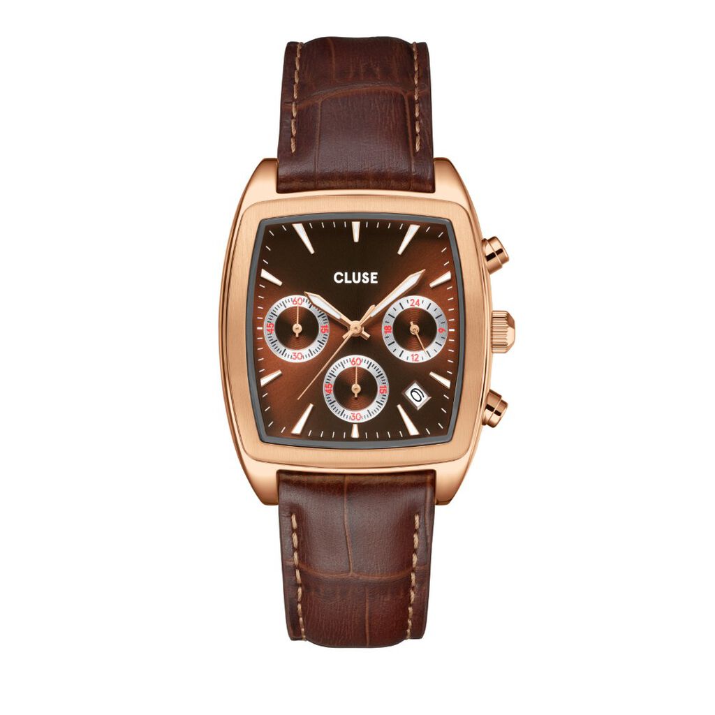 Montre Cluse Quartaut Chrono Marron - Montres Homme | Histoire d&rsquo;Or