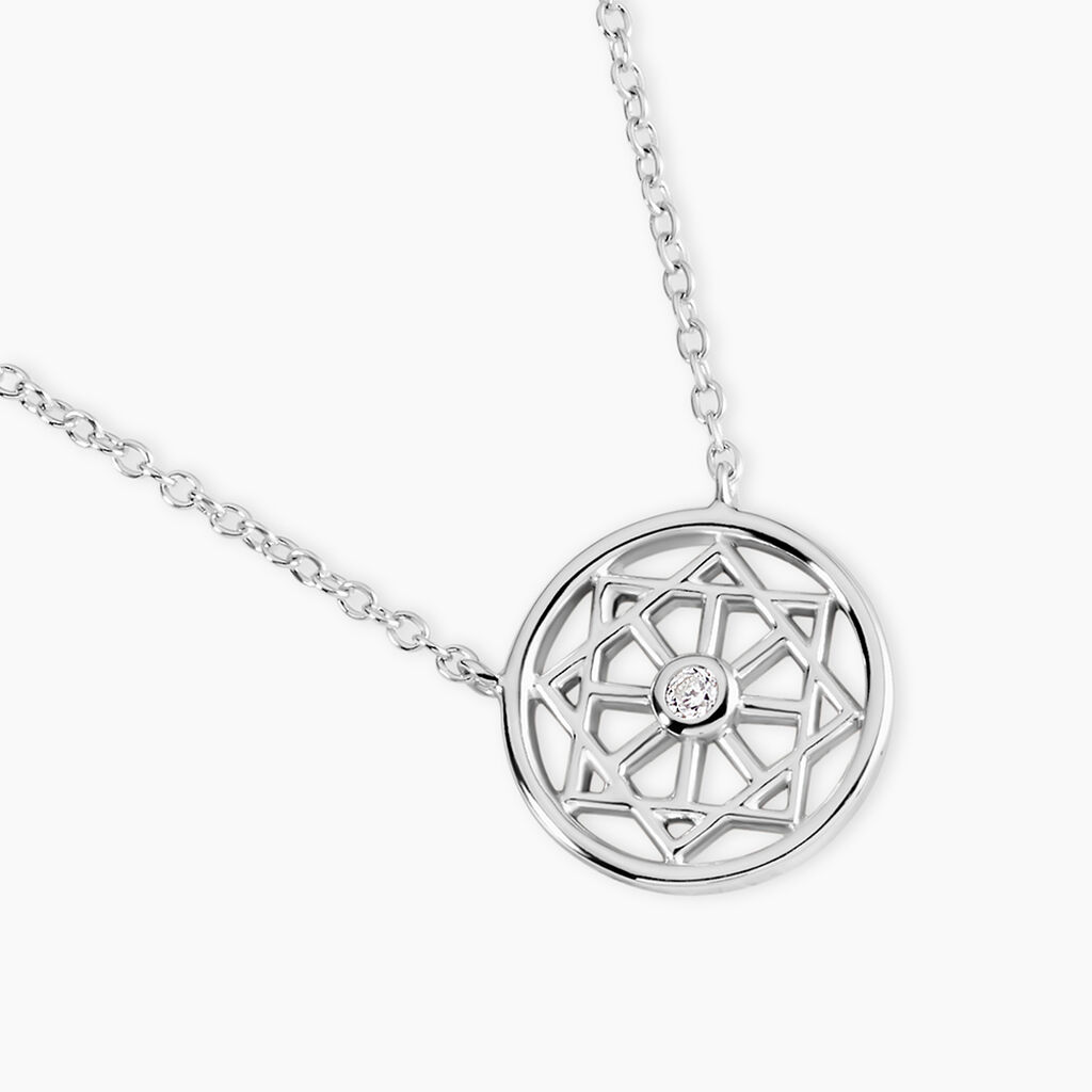 Collier Peinda Argent Blanc Oxyde De Zirconium - Colliers fantaisie Femme | Histoire d&rsquo;Or