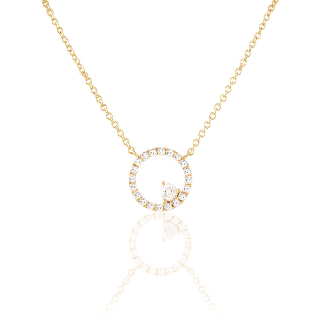 Collier Lila Plaque Or Jaune Oxyde De Zirconium - Colliers fantaisie Femme | Histoire d&rsquo;Or