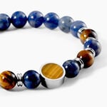 Bracelet Jourdan Archimedes Acier Argent&eacute; Oeil De Tigre Sodalite - F&ecirc;te des p&egrave;res Homme | Histoire d&rsquo;Or