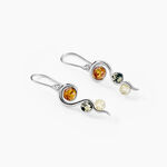 Boucles D'oreilles Pendantes Murriel Argent Blanc Ambre - Boucles d'oreilles fantaisie Femme | Histoire d&rsquo;Or