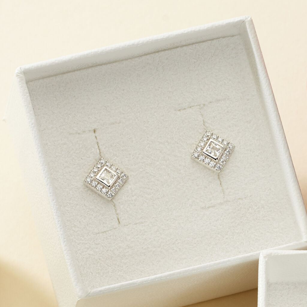 Boucles D'oreilles Pendantes Marie-elsa Argent  Oxyde De Zirconium - Boucles d'oreilles fantaisie Femme | Histoire d’Or