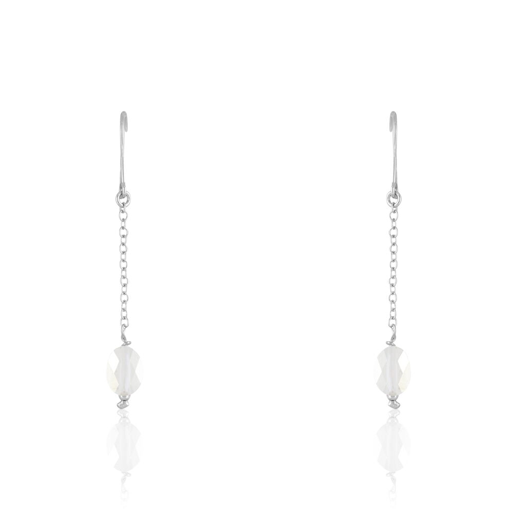 Boucles D'oreilles Pendantes Sirene Argent Blanc Cristaux De Swarovski Boucles D'oreilles Pendantes Sirene Argent Blanc Cristaux De Swarovski