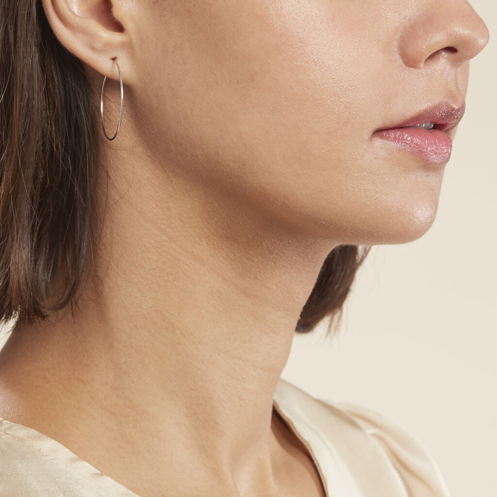 Créoles Muses Flexibles Or Blanc - Boucles d'oreilles créoles Femme | Histoire d’Or