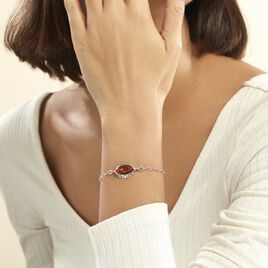 Bracelet Argent Blanc Clarita Ambre - Bracelets fantaisie Femme | Histoire d’Or
