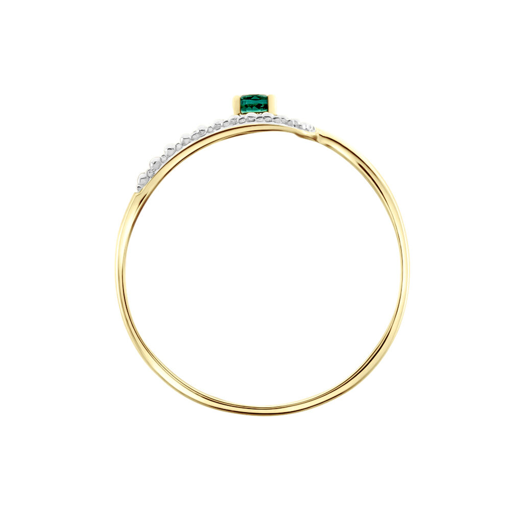 Bague Or Jaune Karmele Emeraude - Bagues solitaires Femme | Histoire d&rsquo;Or