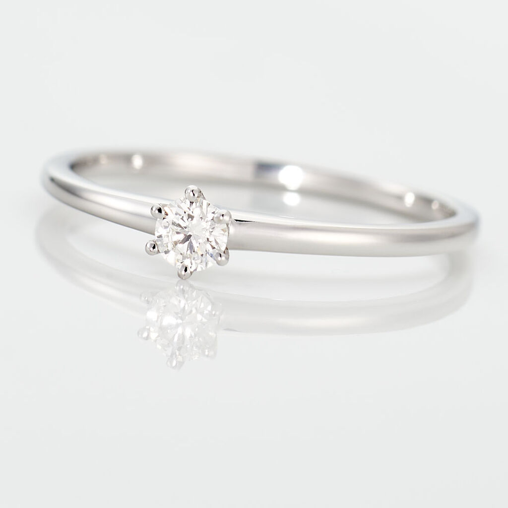 Bague Solitaire Natalia Or Blanc Diamant - Bagues solitaires Femme | Histoire d’Or
