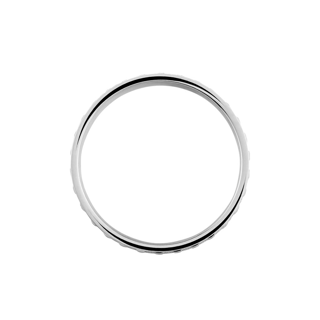 Alliance Satine Diamantee Ruban Plat Or Blanc - Alliances Femme | Histoire d’Or