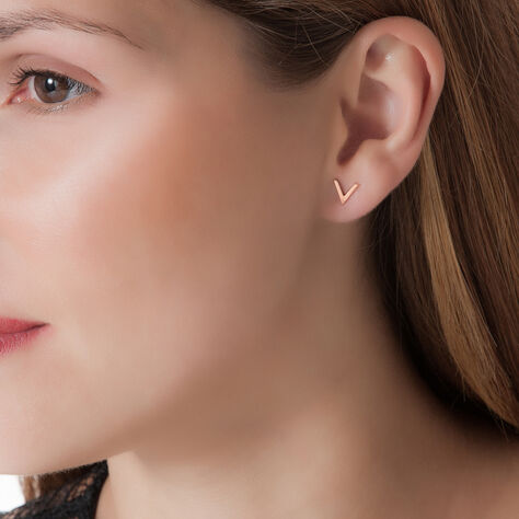 Boucles D'oreilles Puces Celene Or Rose - Clous d'oreilles Femme | Histoire d’Or