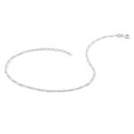 Cha&icirc;ne De Cheville Cleona Maille Alternee 1/3 Argent Blanc - Cha&icirc;nes de cheville Femme | Histoire d&rsquo;Or