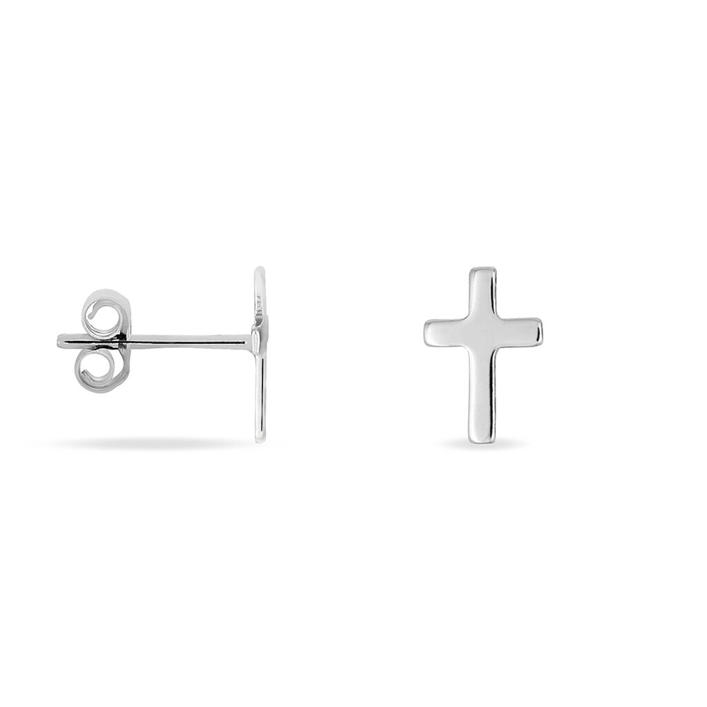 Boucles D'oreilles Puces Ashana Argent Blanc - Boucles d'oreilles fantaisie Femme | Histoire d’Or