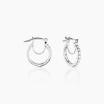 Cr&eacute;oles Pasha Argent Blanc Oxyde De Zirconium - Boucles d'oreilles cr&eacute;oles Femme | Histoire d&rsquo;Or