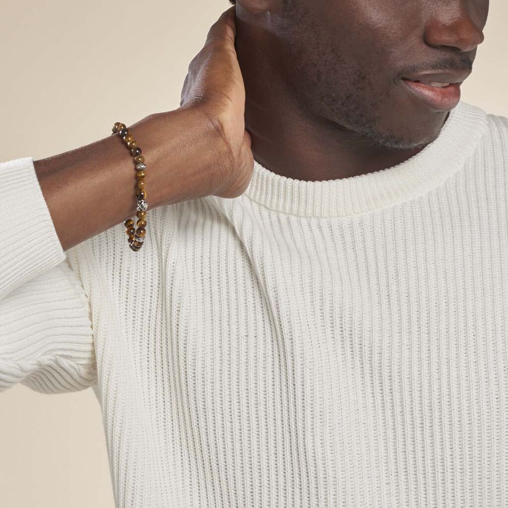 Bracelet Labhras Acier Blanc - Bracelets Homme | Histoire d’Or