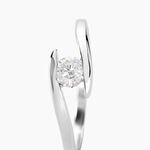 Bague Solitaire Camilia Or Blanc Oxyde De Zirconium - Bagues solitaires Femme | Histoire d&rsquo;Or