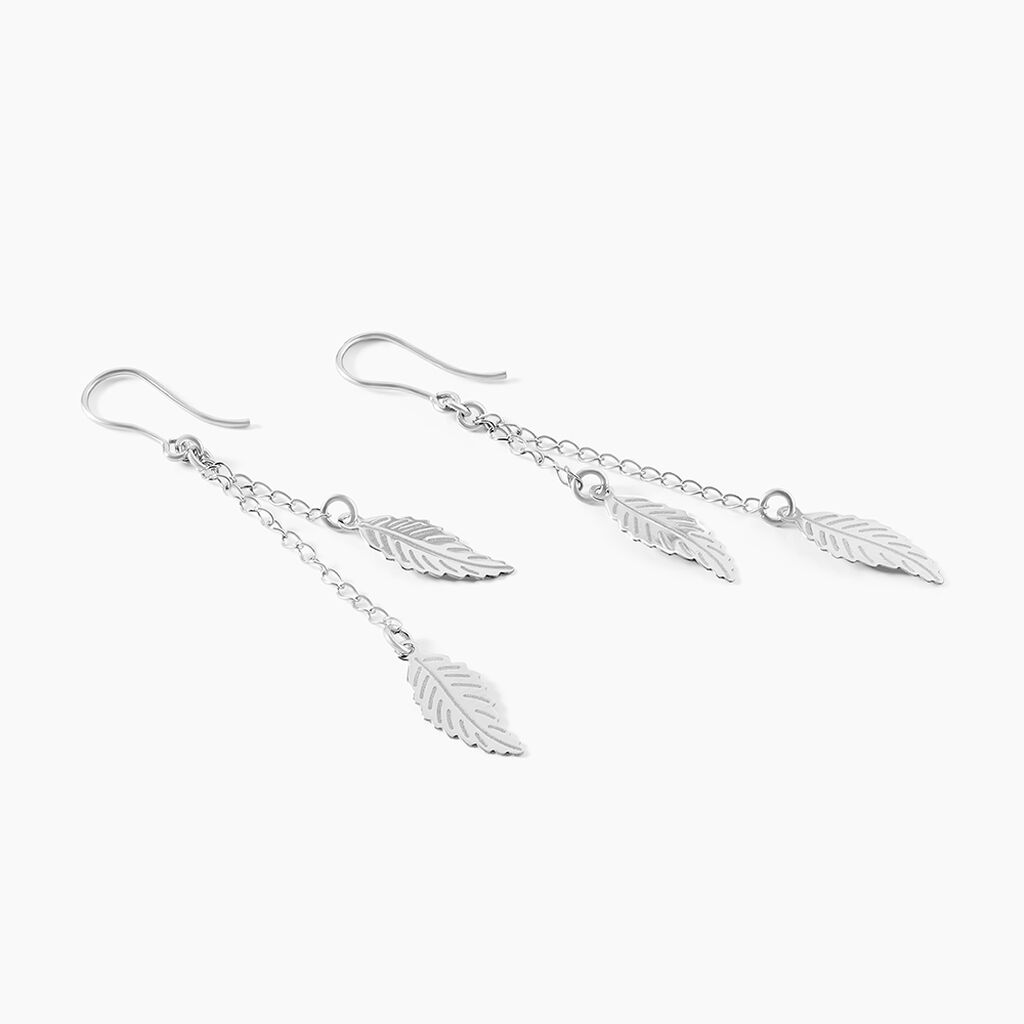Boucles D'oreilles Pendantes Fabia Argent Blanc - Boucles d'oreilles fantaisie Femme | Histoire d&rsquo;Or