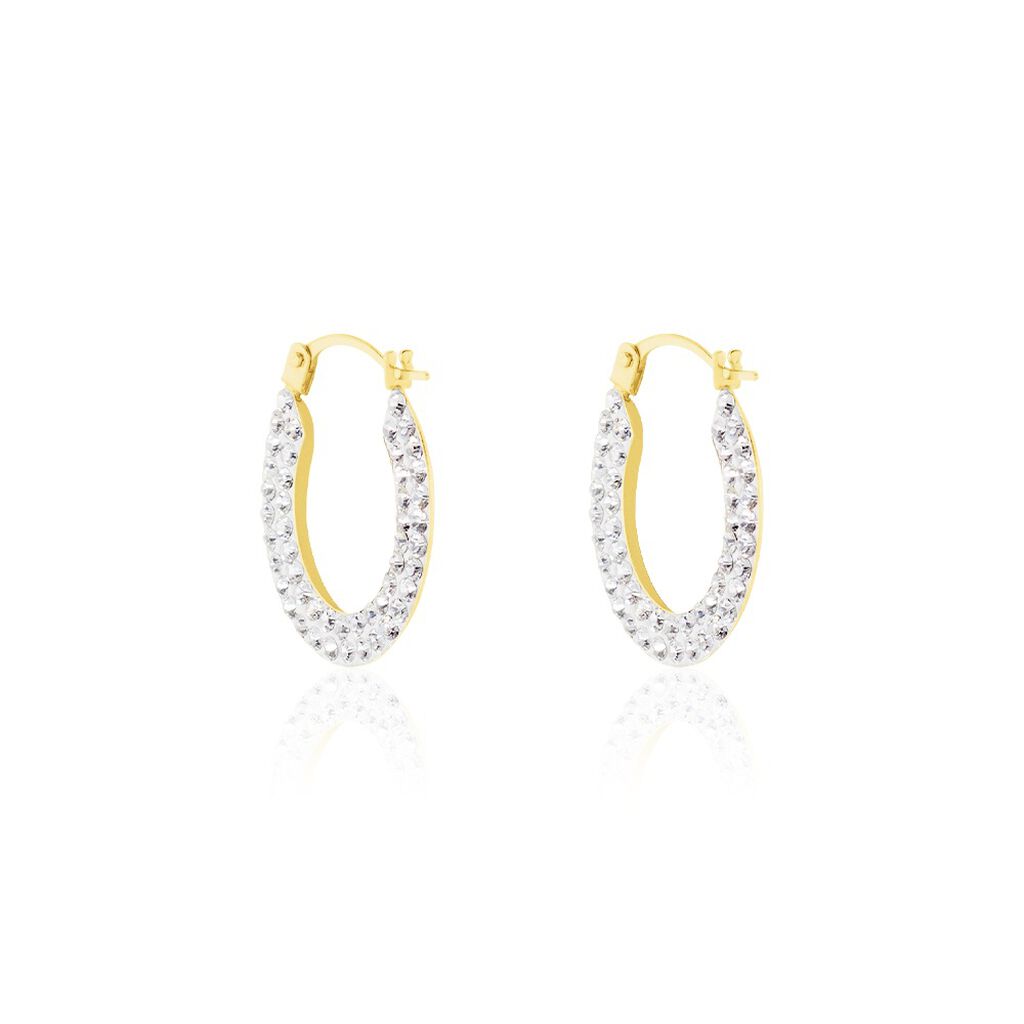 Créoles Howayda Or Jaune Cristal - Boucles d'oreilles créoles Femme | Histoire d’Or