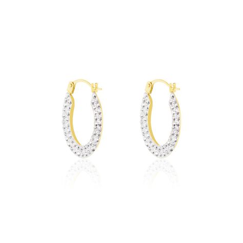 Créoles Howayda Or Jaune Cristal - Boucles d'oreilles créoles Femme | Histoire d’Or
