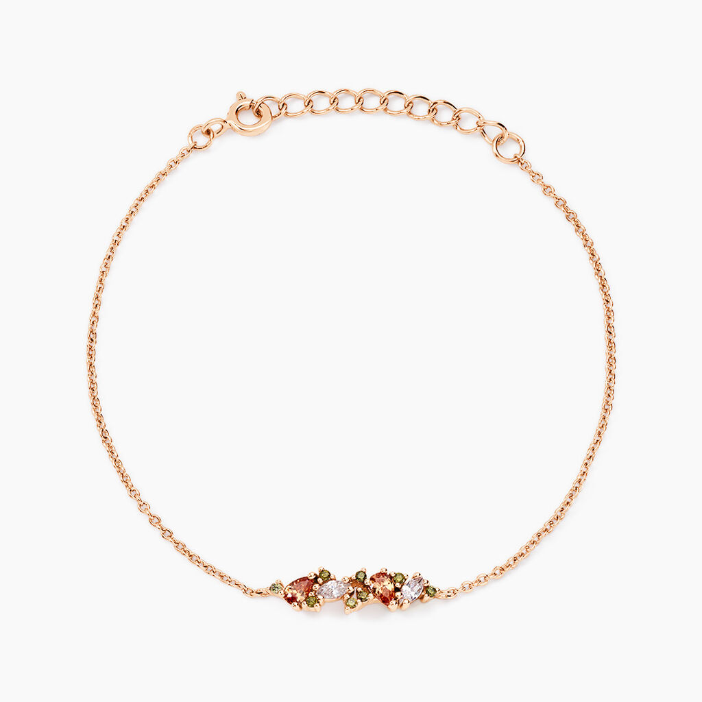 Bracelet Camelia Argent Rose Oxyde De Zirconium - Bracelets Femme | Histoire d&rsquo;Or