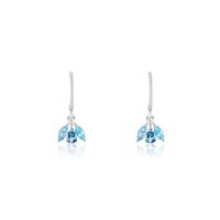 Boucles D'oreilles Pendantes Spring Or Blanc Topaze Oxyde De Zirconium