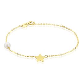 Bracelet Or Jaune Kayliah Etoile Et Perle De Culture - Bracelets Enfant | Histoire d’Or
