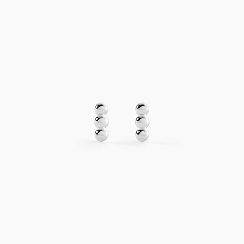 Boucles D'oreilles Puces Ina Argent Blanc - Boucles d'oreilles fantaisie Femme | Histoire d&rsquo;Or