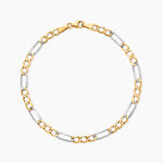 Bracelet Or Bicolore Maille Altern&eacute;e 1/3 - Bracelets cha&icirc;ne Femme | Histoire d&rsquo;Or