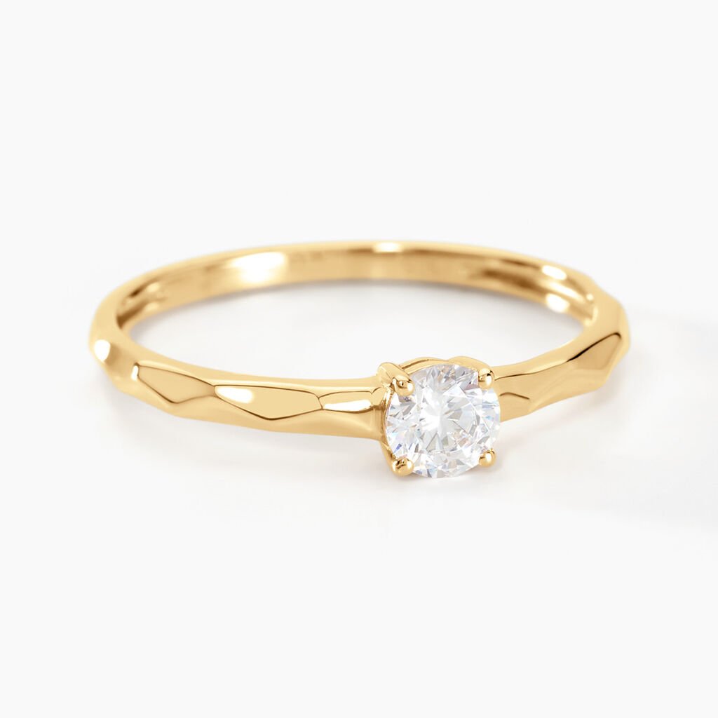 Bague Solitaire Maylis Or Jaune Oxyde De Zirconium - Bagues solitaires Femme | Histoire d&rsquo;Or