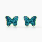 Boucles D'oreilles Puces Solena Papillon Or Jaune - Clous d'oreilles Enfant | Histoire d&rsquo;Or