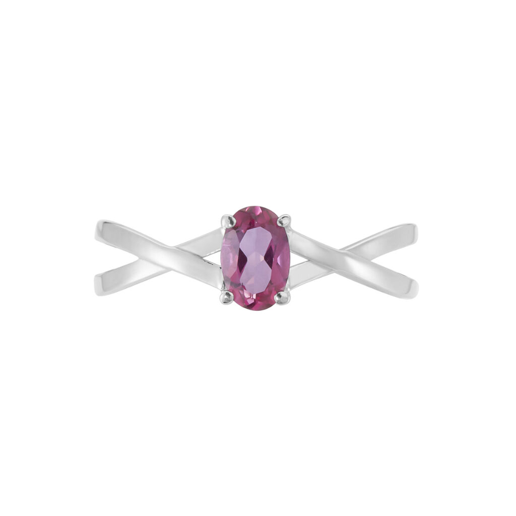 Bague Mykola Or Blanc Topaze Rose - Bagues solitaires Femme | Histoire d’Or