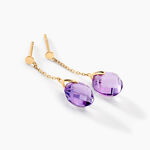 Boucles D'oreilles Pendantes Ludmille Or Jaune Amethyste - Boucles d'oreilles pendantes Femme | Histoire d&rsquo;Or