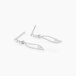Boucles D'oreilles Pendantes Ysanna Or Blanc Oxyde De Zirconium - Boucles d'oreilles pendantes Femme | Histoire d&rsquo;Or