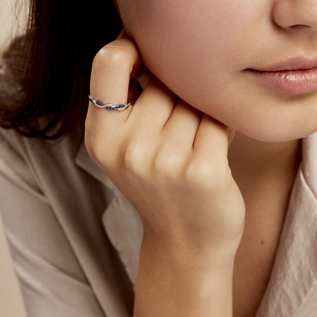 Bague Sofia Or Blanc Saphir Et Diamant - Bagues avec pierre Femme | Histoire d’Or