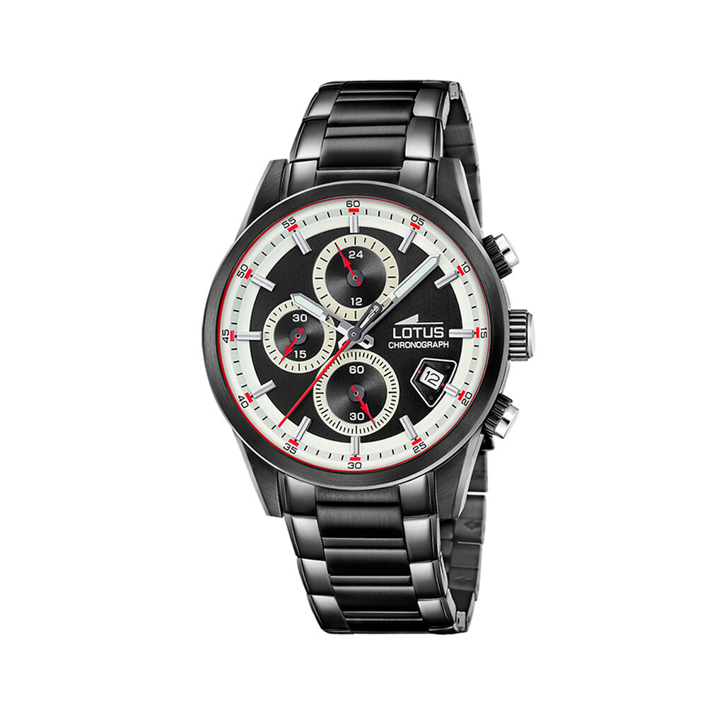 Montre Lotus Pulse Bicolore Blanc / Noir - Montres chronographes Homme | Histoire d&rsquo;Or