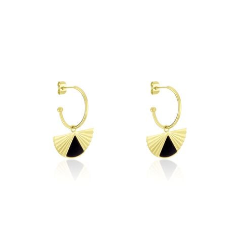 Créoles Acier Dore Sunshine - Boucles d'oreilles créoles Femme | Histoire d’Or